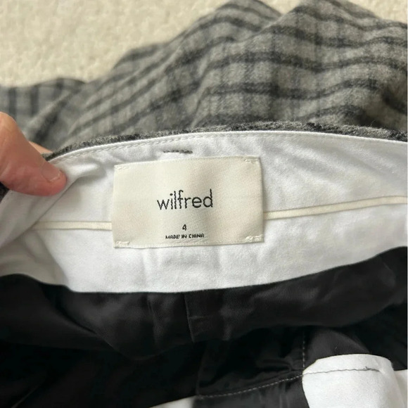 Aritzia Wilfred Tie-Front Wool Pant Check Plaid - Picture 3 of 13